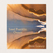 Hedendaagse Alcohol Ink Goud en Blauw Visitekaartjes (Buitenkant ongevouwen)