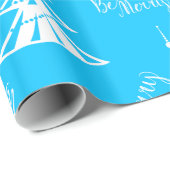 Hedendaagse Aqua en witte kerst Cadeaupapier (Rol Hoek)