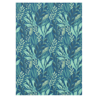 Hedendaagse Aquatics Blauw Groen Loof Tafelkleed