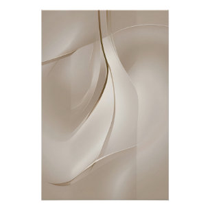 Hedendaagse Beige Abstracte Kunst Perfect Poster