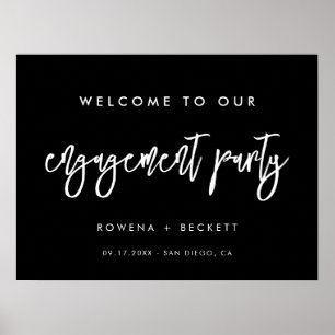 Hedendaagse black Engagement party welkom Poster
