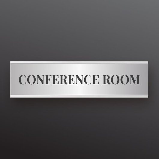 Hedendaagse Black & Faux Silver Kantoor afdeling Deurbordje