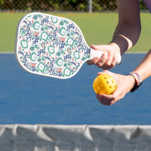 Hedendaagse bloemendoodleprint pickleball paddle (Insitu)