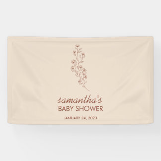 Hedendaagse Botanische Baby Shower Calligrafie Kun Spandoek