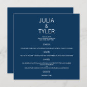 Hedendaagse bruiloft menu Kaart (Voorkant / Achterkant)