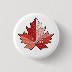 Hedendaagse Canadese Maple Leaf ID1071 Ronde Button 3,2 Cm
