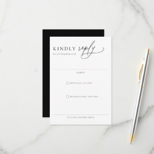 Hedendaagse Chic Minimalistische Trouwdag RSVP Kaartje