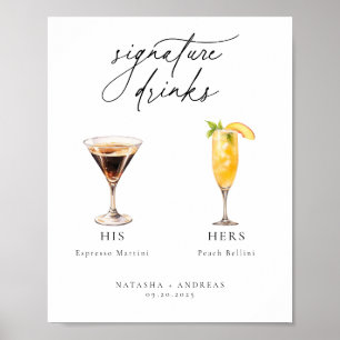 Hedendaagse cocktails Signature Drinken Poster