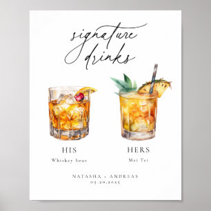 Hedendaagse cocktails Signature Drinken Poster