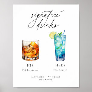 Hedendaagse cocktails Signature Drinken Poster