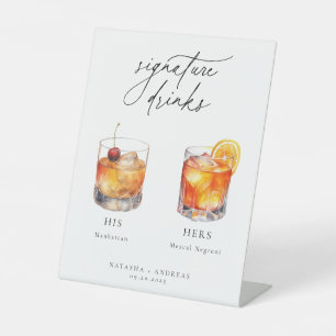 Hedendaagse cocktails Signature Drinken Reclamebord Met Voetstuk