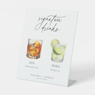 Hedendaagse cocktails Signature Drinken Reclamebord Met Voetstuk