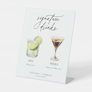 Hedendaagse cocktails Signature Drinken Reclamebord Met Voetstuk