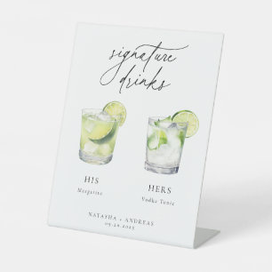 Hedendaagse cocktails Signature Drinken Reclamebord Met Voetstuk