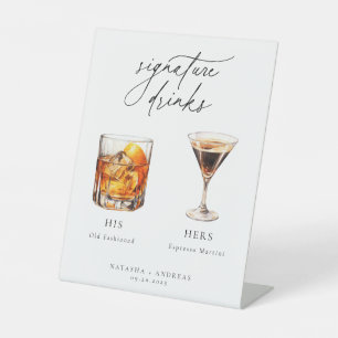 Hedendaagse cocktails Signature Drinken Reclamebord Met Voetstuk