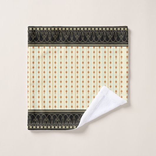 Hedendaagse crème, taupe, blauw bad handdoek (Wasdoekje)