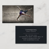 Hedendaagse danser, dansinstructeur visitekaartje (Voorkant / Achterkant)