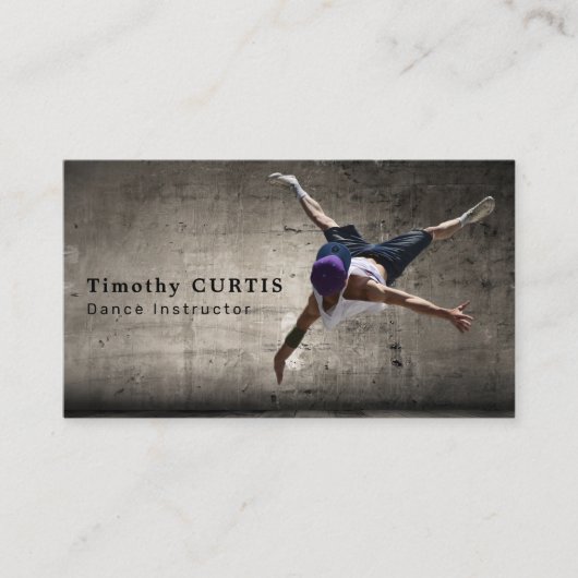 Hedendaagse danser, dansinstructeur visitekaartje (Voorkant)