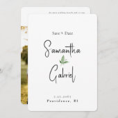 Hedendaagse eenvoudige foto bruiloft Save the Date (Voorkant / Achterkant)