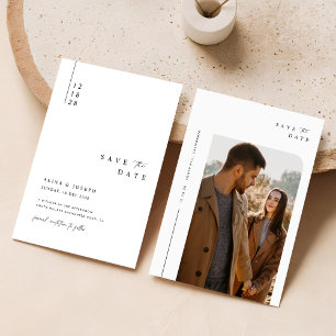 Hedendaagse elegante foto bruiloft Save the date Kaart