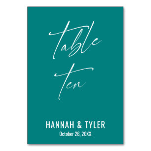Hedendaagse Elegante Teal Tafel Tien Kaart