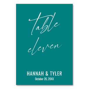 Hedendaagse Elegante Turquoise Tafel Elf Kaart