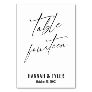 Hedendaagse Elegante Typografie Tafel Veertien Kaart