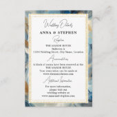 Hedendaagse Elegantie: Blauw Wit Goud Details Informatiekaartje (Voorkant)