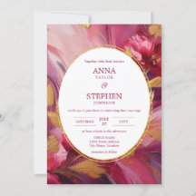 Hedendaagse elegantie: Fuchsia roze gouden bruilof