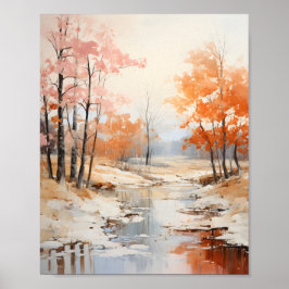 Hedendaagse en abstracte Waterverf landschap Poster