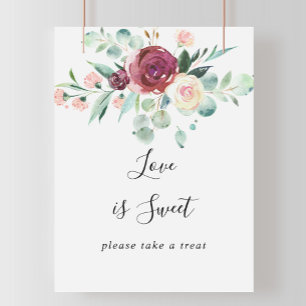 Hedendaagse Eucalyptus Bloemige Liefde Is Zoete Te Poster