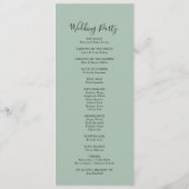 Hedendaagse Eucalyptus Floral bruiloft programma (Achterkant)