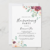 Hedendaagse Eucalyptus Floral Housewarming Party Kaart (Voorkant)