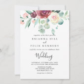 Hedendaagse Eucalyptus voor & achter bruiloft Kaart (Voorkant)