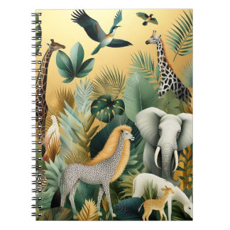 Hedendaagse exotische dieren en vogels 1 goud notitieboek