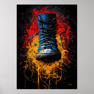 Hedendaagse Expressionistische Laars Kunst met Ste Poster
