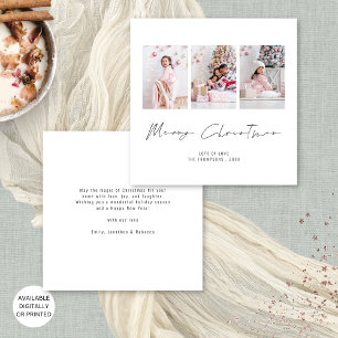 Hedendaagse familie 3 foto's Vrolijk kerstfeest Feestdagenkaart