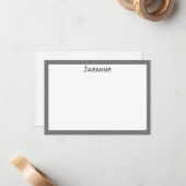 Hedendaagse Flat Note Kaart met naam Notitiekaartje (Voorkant / Achterkant in situ)