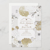 hedendaagse flora - botanische gouden bruiloft kaart (Voorkant / Achterkant)