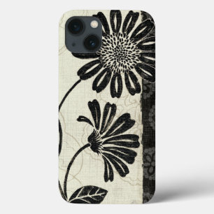Hedendaagse flora in zwart-wit iPhone 13 hoesje