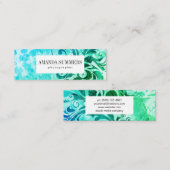 hedendaagse Floral Green Mini Visitekaartje (Voorkant / Achterkant)