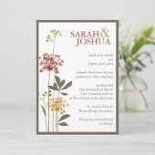 hedendaagse Floral Wedding Kaart (Staand voorkant)