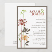 hedendaagse Floral Wedding Kaart (Voorkant / Achterkant)