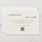Hedendaagse Forever You Cream QR Code Bruiloft Kaart (Achterkant)