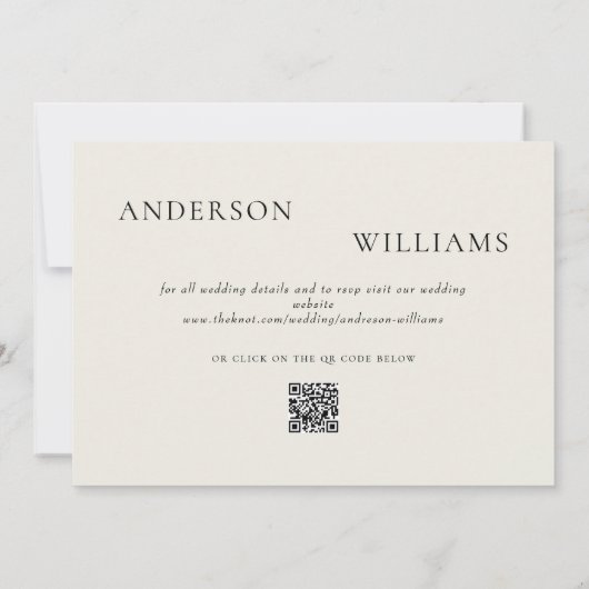Hedendaagse Forever You Cream QR Code Bruiloft Kaart (Achterkant)