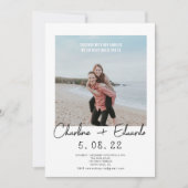 Hedendaagse foto Hand belettering bruiloft Kaart (Voorkant)