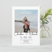 Hedendaagse foto Hand belettering bruiloft Kaart (Staand voorkant)