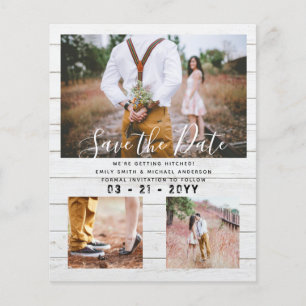 Hedendaagse foto Save Dates Verloving Flyer