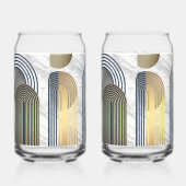 Hedendaagse gebogen gestreepte set blikvorm glas (Rechts)