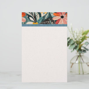 Hedendaagse Gelukkige Bloemen Briefpapier